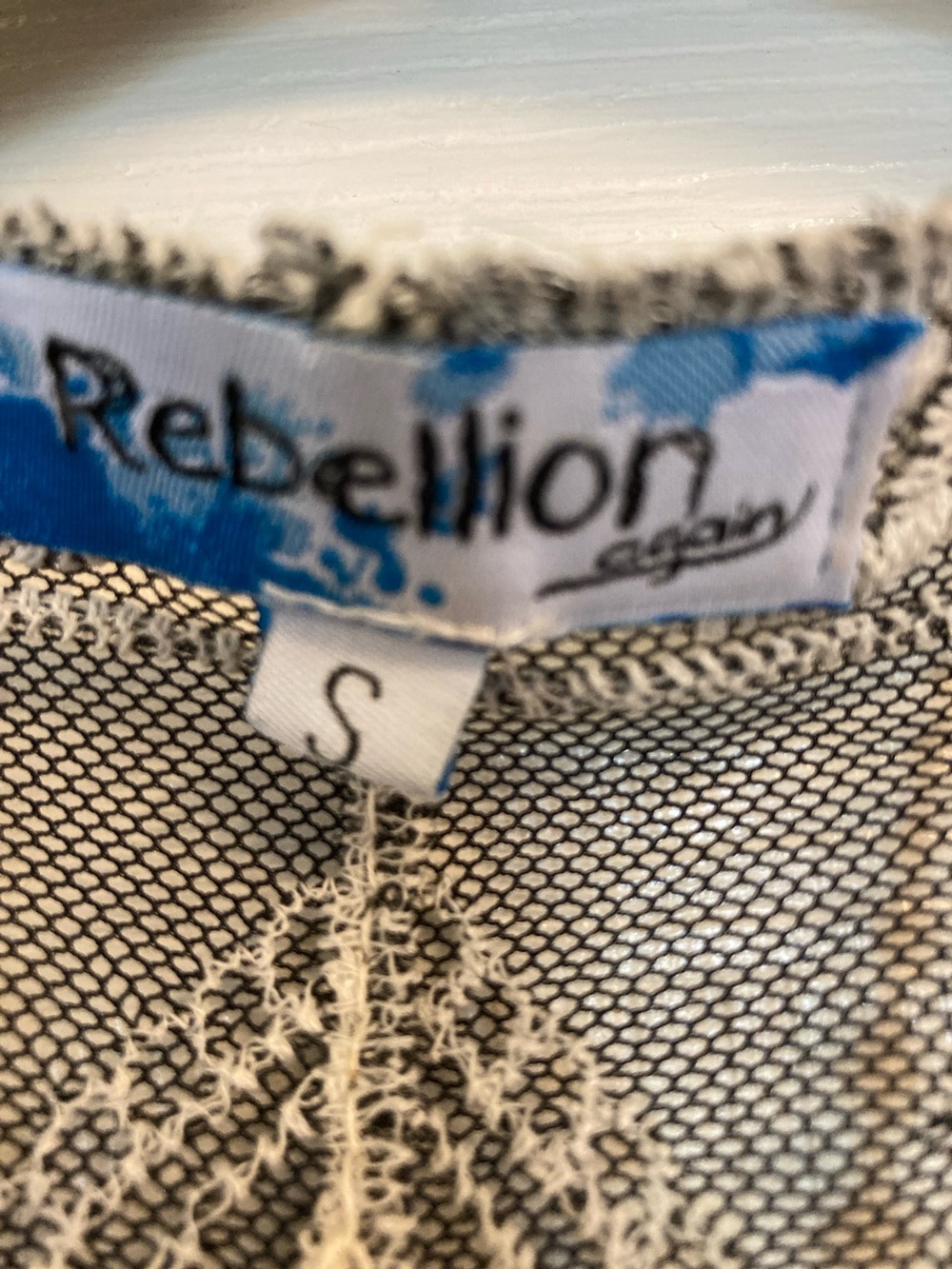 Rebellion Again  Black and White Sheer Wrap/Kimono - Picture 2 of 7
